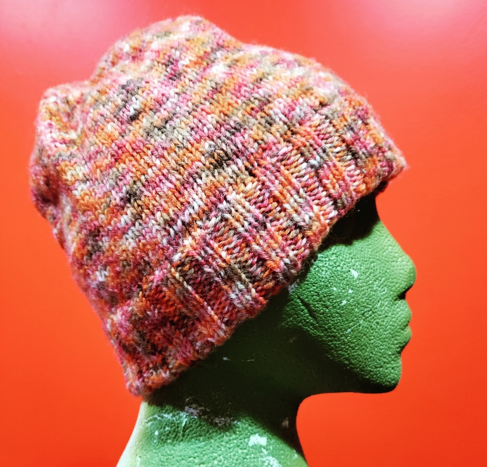 Orange Wool Knit Handmade Beanie One Size